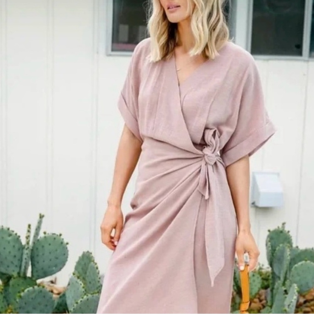 Able Cady Dusty Pink Midi Dress Size 1X